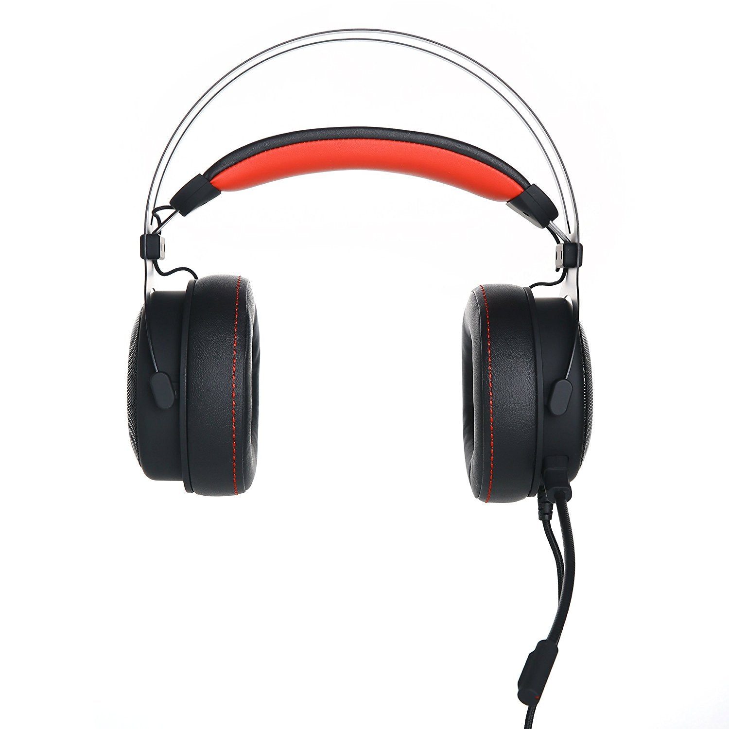 Front view of the black and red HCG1 Pro Gaming Headset
