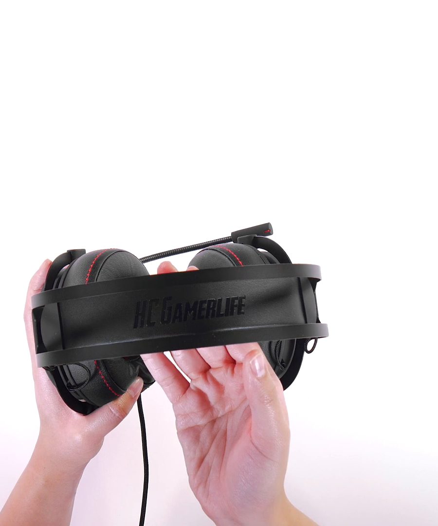 Rear view of the HCG1 headband with HC GAMERLIFE lettering